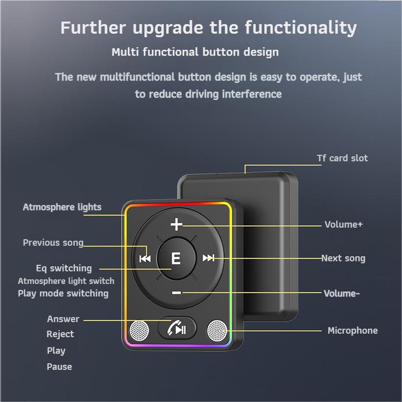 Bluetooth 5.4 Car Adapter With Dual Mics And Noise Cancellation, AUX Bluetooth Car Kit For Hands-Free Calls And Stereo Audio