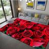 Red Rose Garden Rug - Vibrant Floral Design for Dining Room | Luxurious Indoor Carpet Anti Slip Carpet Can Be Machine Washed