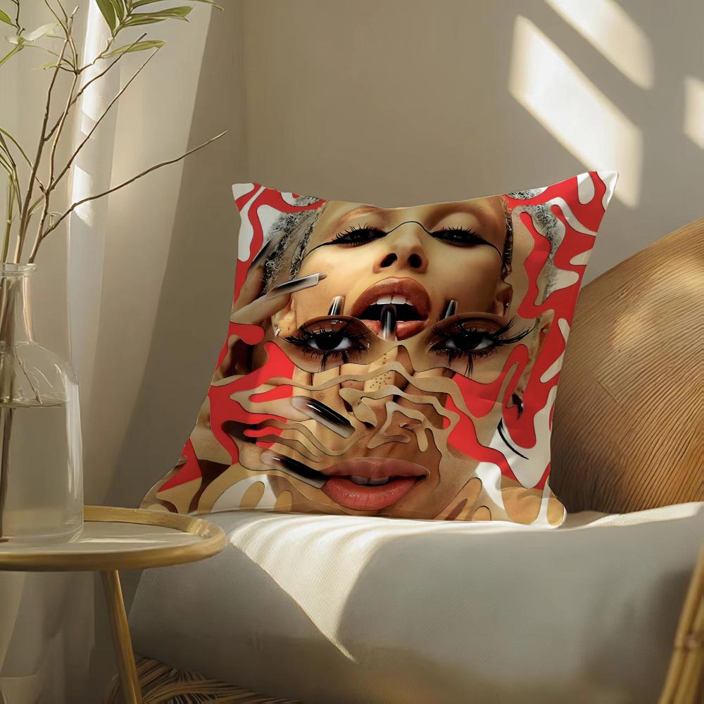 Doja Cat Pillow Case Silky Elegant Comfort Sofa Bed Invisible Zipper