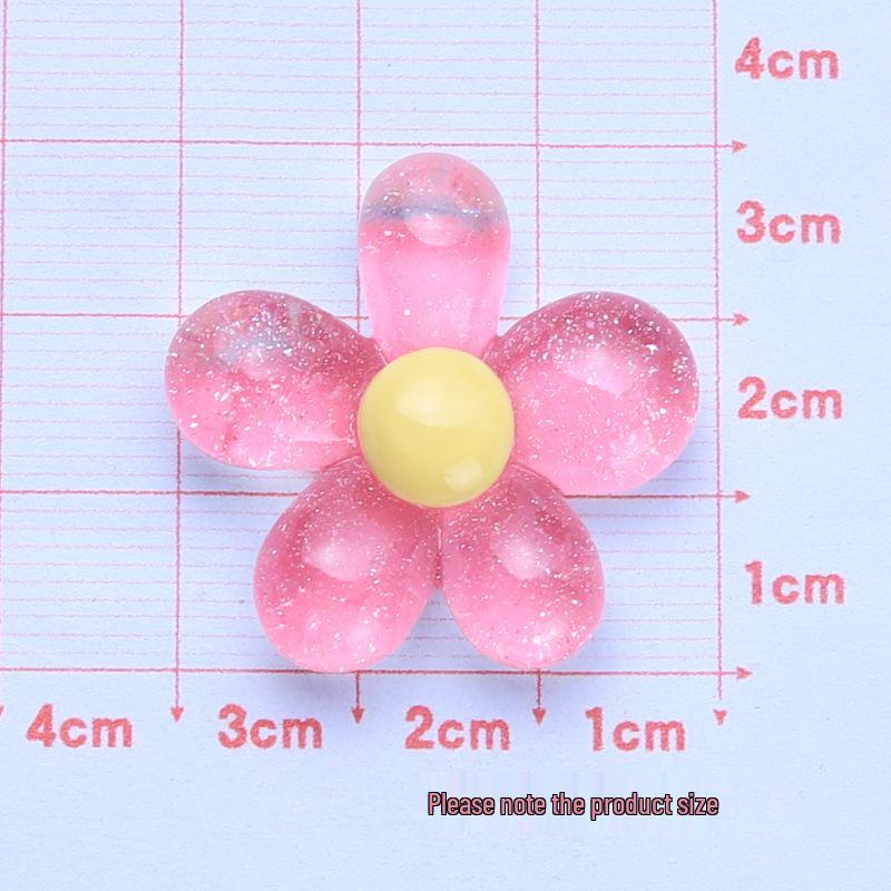 Ice-Clear Glitter Five-Petal Flower Medium DIY Jewelry Hair Clip Resin Kit