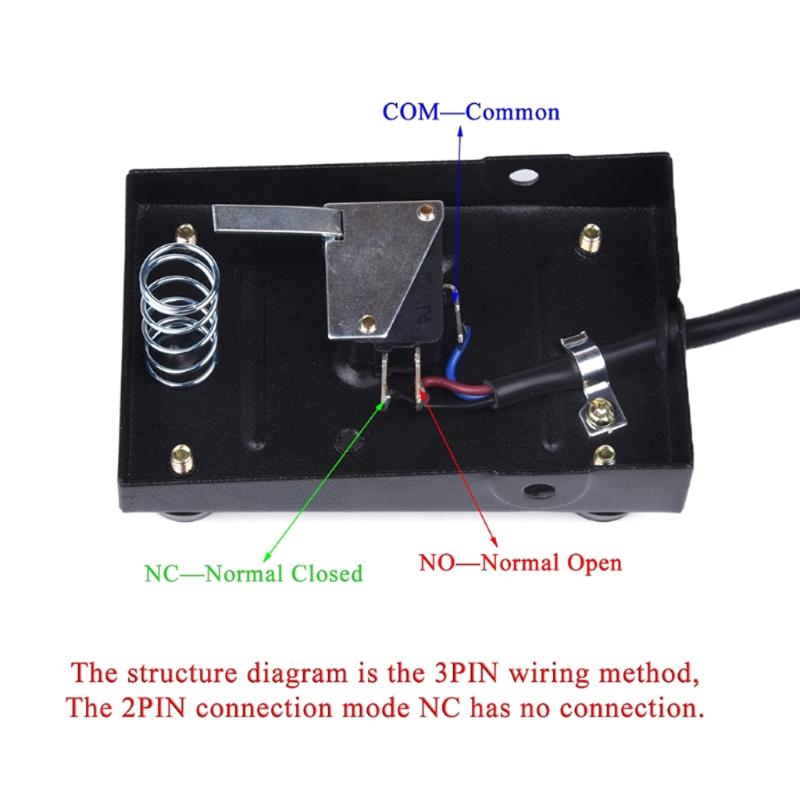 2-pinový kovový nožní pedál pro bodové svařování pro TIG řezací stroj, bodový svařovací stroj pro hraní her, protiskluzový