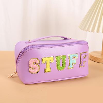 Sweet Color Card Makeup Bag for Women Portable Large Capacity Advanced Washable Travel Makeup Storage Box