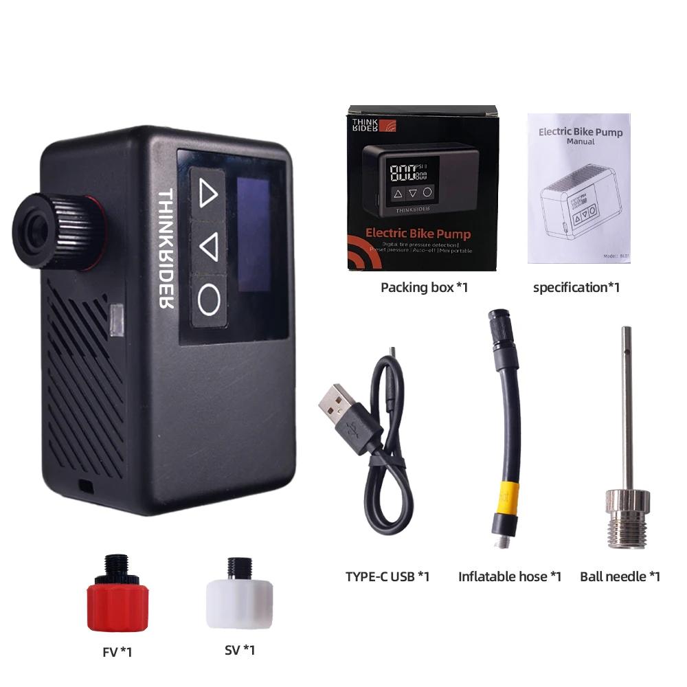 

120 PSI Portable Electric Air Pump Mini Tire Inflator with Digital Gauge Display for Bicycle Bike
