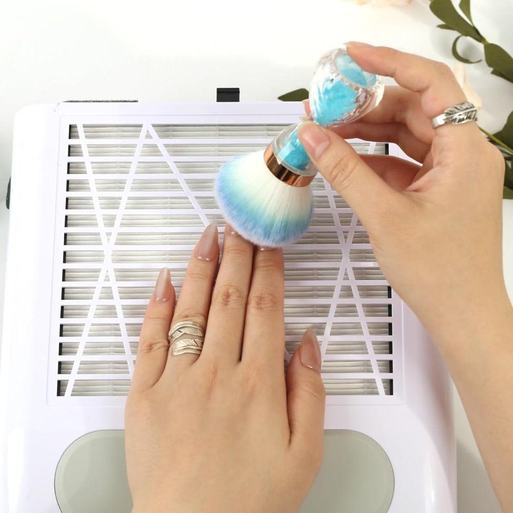 Hourglass-shaped Nail Dust Brush Soft Nail Art Brush  for Home Use or Salon