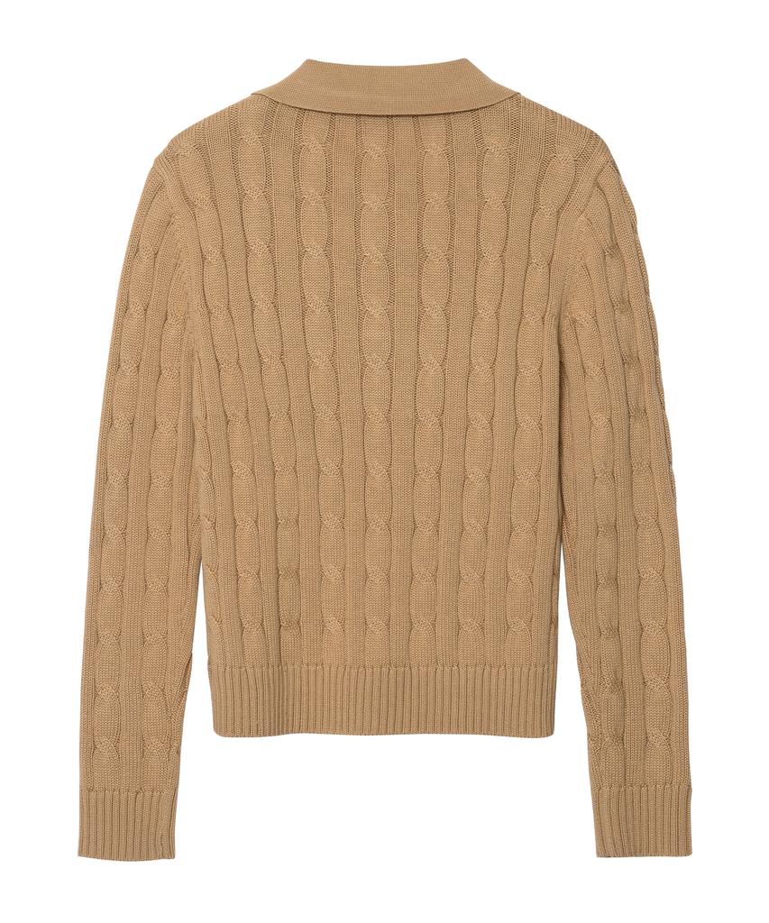 LEFTSEOUL Screw Collar Knit [Beige]