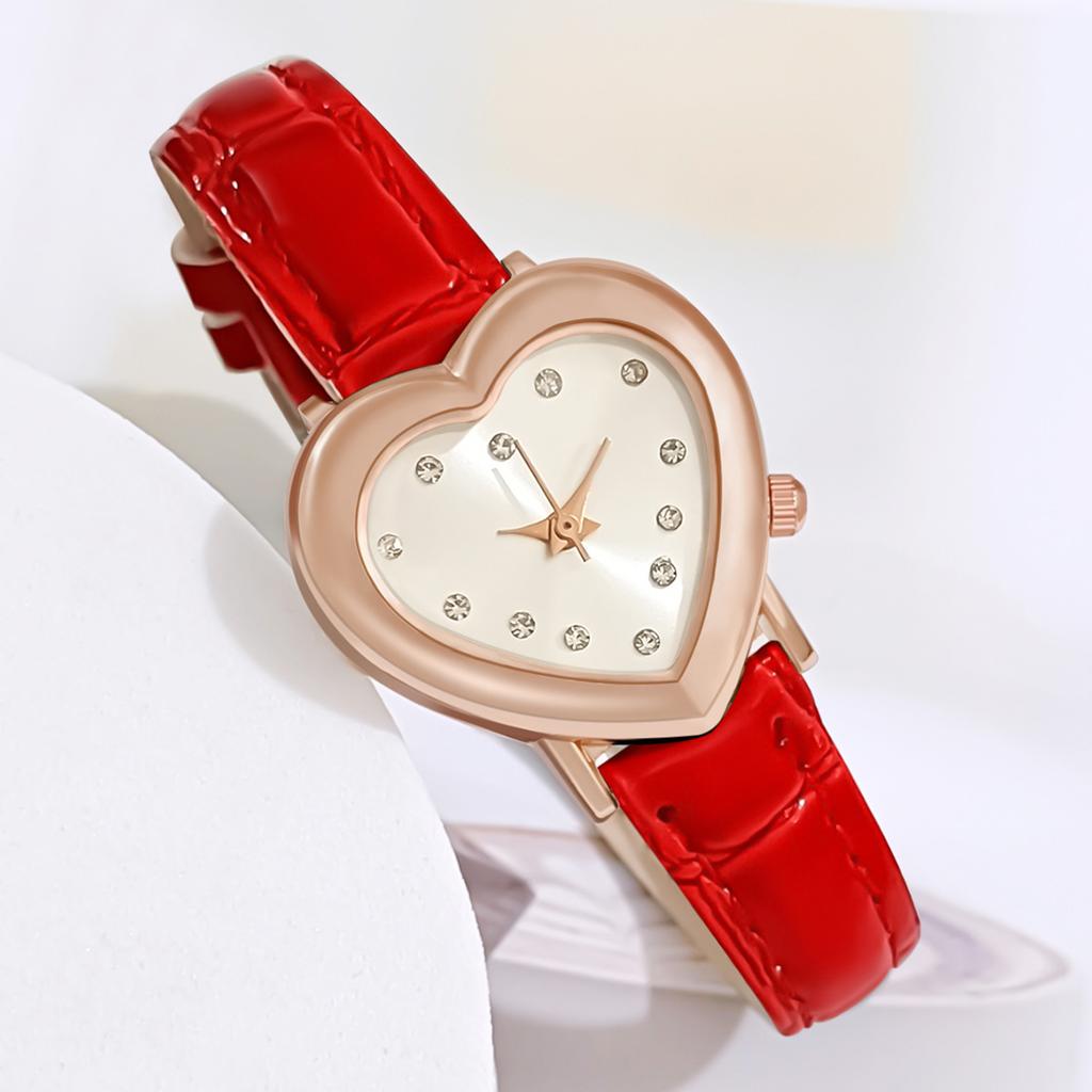 Luxury Watch Women Quartz Leather Watches Heart Shaped Ladies Wristwatch Rhinestone Dress Clock Gift Reloj Mujer Montre Femme