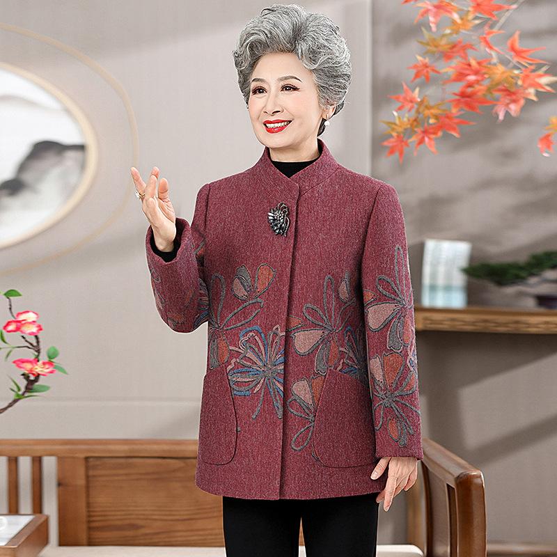 

Spring women s woolen coat year 0 clothes woolen top 5XL (145-80kg recommended)