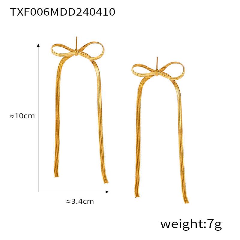 European & American Bow Earrings Set: Trendy Metal & Bow Design Jewelry for Women