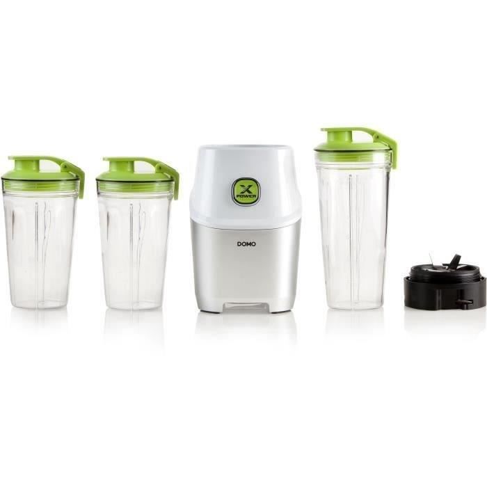 Blender DOMO Xpower - DO700BL - 1000 W - 3 Bottles (700 Ml and 2 Bottles 500 Ml) - 10 Pieces - Gray