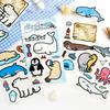 4/24 Sheets Kawaii PET Die Cut Cartoon Stickers DIY Scrapbook Stickers Creative Decorative Aesthetics Journal Supplies