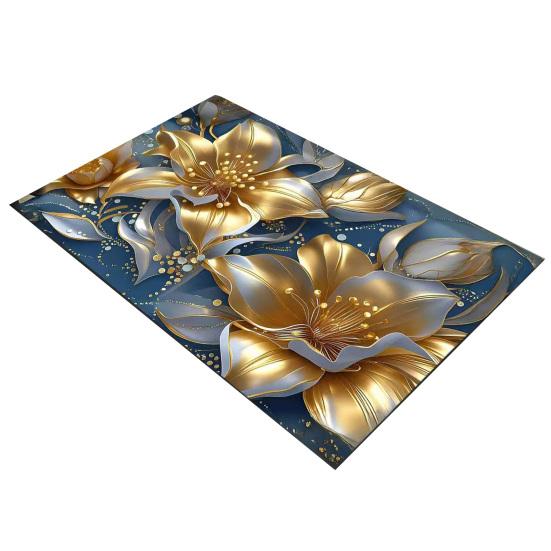 3D Floral Bath Mat Diatomaceous Earth Absorbent Floor Mat Non Slip Realistic Flower Bathroom Rug