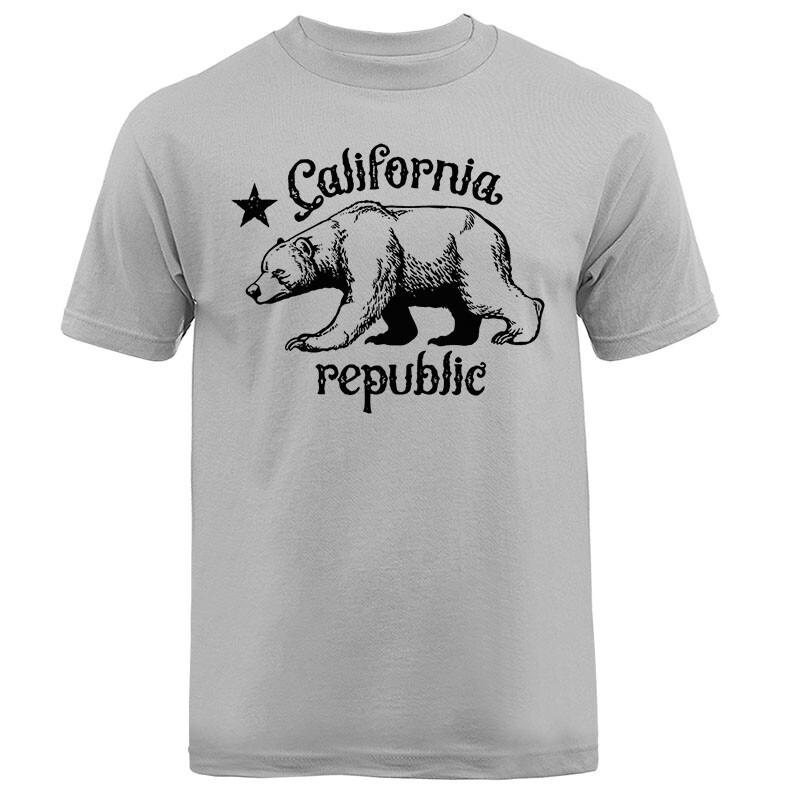 Футболка унисекс с графическим принтом «Республика Золотого штата Калифорния» Медведь Кали XXXL