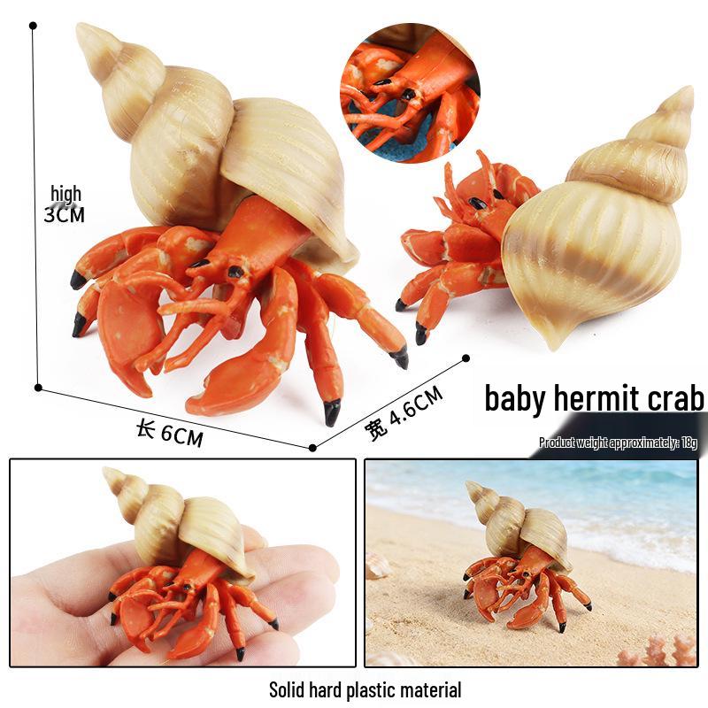 Ocean Crab Simulation Toy Set: Includes Hermit, Swimming, and Three-Spot Plastic Models
