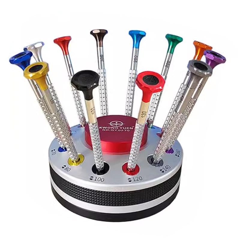 KWONG YUEN Watch Repair Screwdriver Flathead with Arc-shaped Non-marking & Anti-slip Ball Bearing Design