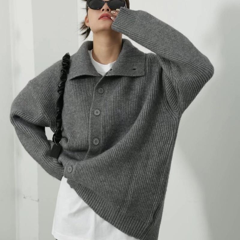 YYFS Women's Fashion Casual Fall Winter Solid Color Print Long Sleeve POLO Neck Sweaters