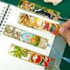 Cute Cat Four Seasons Chinese Metal Bookmark - Cultural Gift, Creative Hollow-out Design, Reading & Journal Decoration.