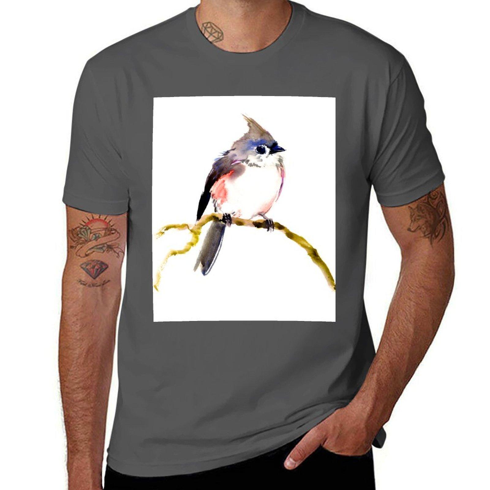 

Beautiful Bird, Titmouse T-Shirt cotton t shirts high quality t shirt for man T-Shirt 4XL