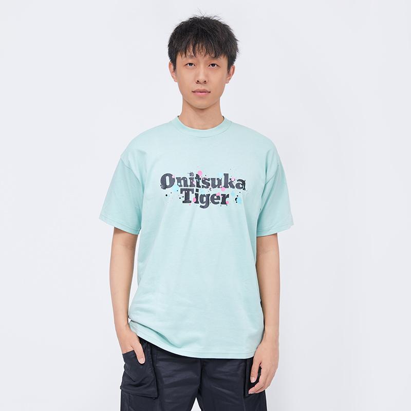 ONITSUKA TIGER Loose Fit Crew Neck Short Sleeve T-Shirt Unisex Tops Light-Green 2183B196-300