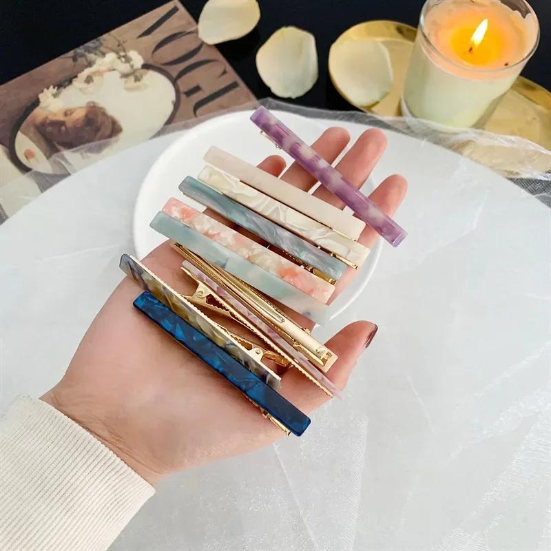 1PCS Fashion Alligator Clips Acetate Zinc Alloy Hair Clips Simple Rectangle Hair Clips Headwear Woman Hair Accessories