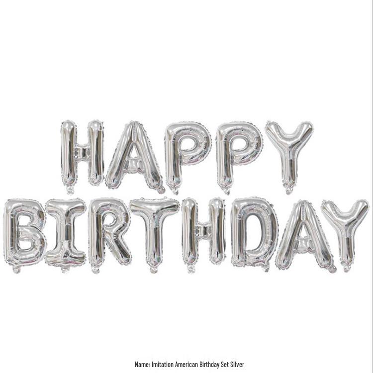 16-inch Birthday Letter Balloons Set - Metallic Foil Party Decorations