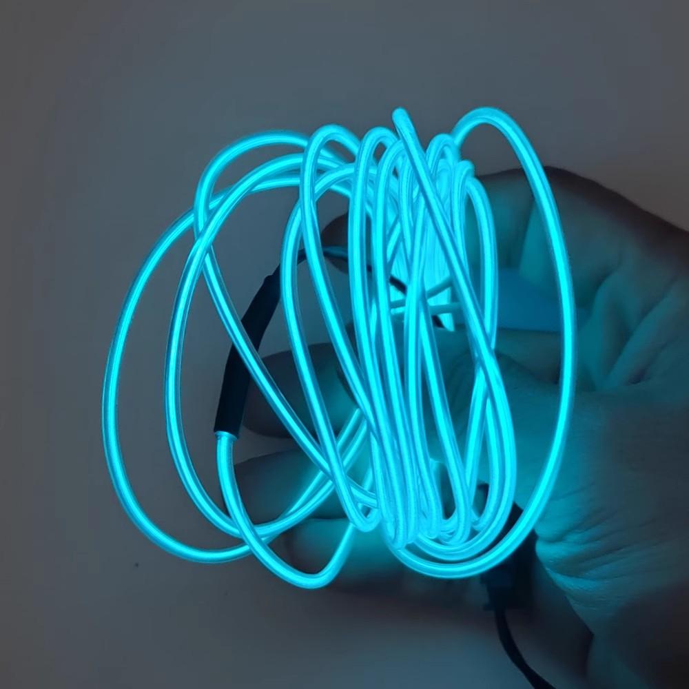3m/roll Flexible EL Wire LED Neon Light Battery Powered Glowing Rope Cable For Car DIY Clothes Party Decor Backlight Strip Light
