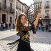 Flower Carving Chinese Style Fan with Tassel Dance Hand Fan  Home Decoration