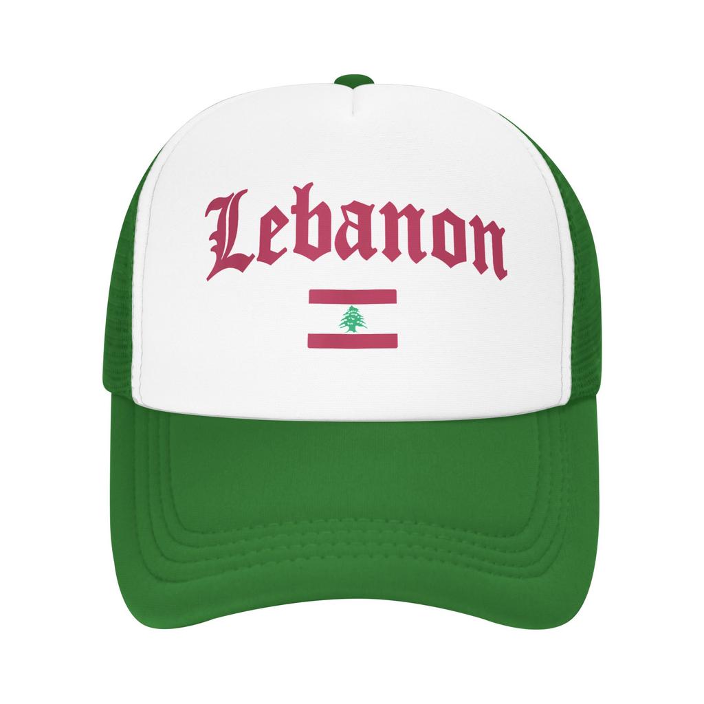 Lebanese Flag of Lebanon Mesh Baseball Cap Unisex Fashion Sun Caps  Hats Breathable Polyester Golf Hats Summer Trucker Cap