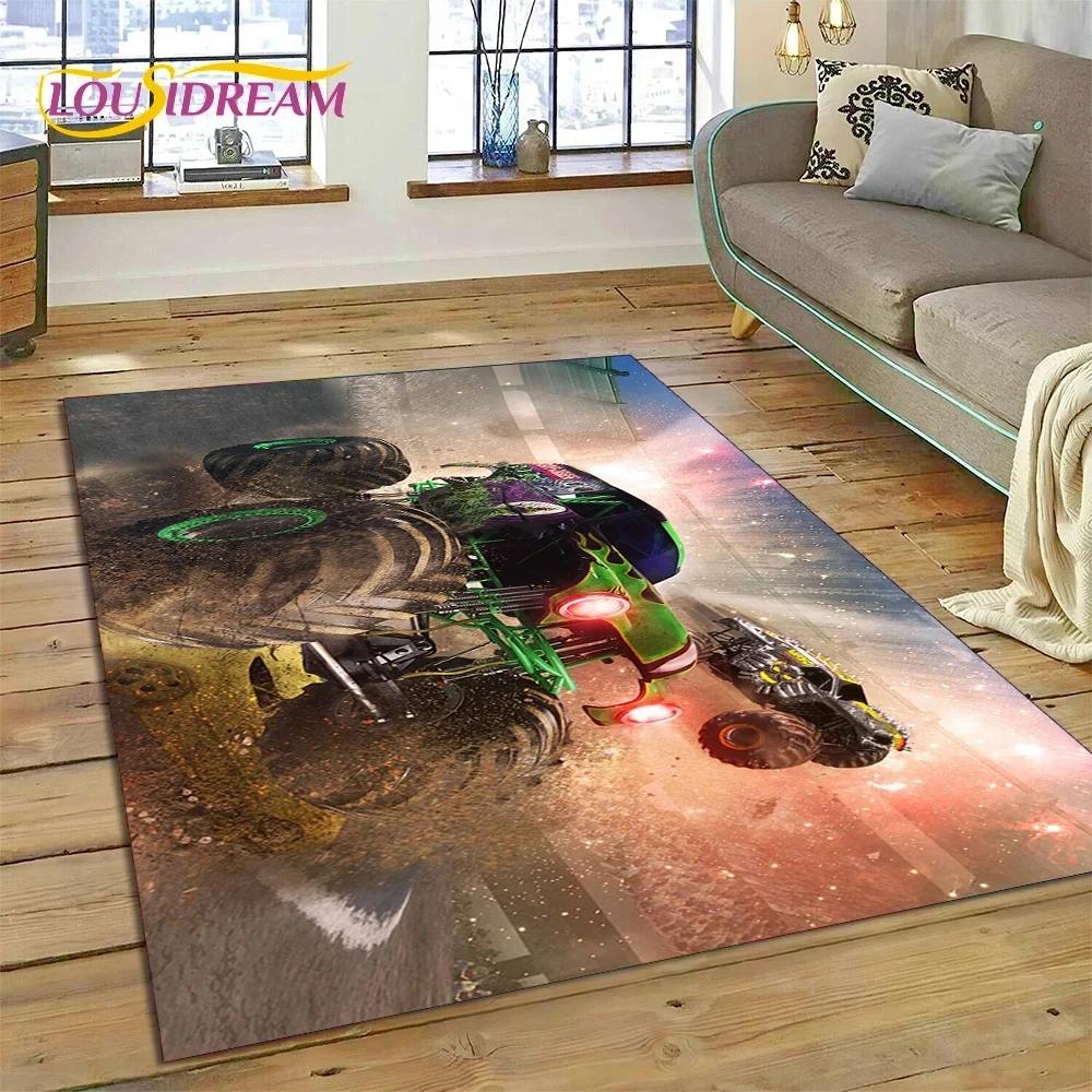 Monster Truck Monster Jam Cartoon Carpet Rug for Bedroom Living Room Home Sofa Decoration,Children Game Large Decor Floor Mat