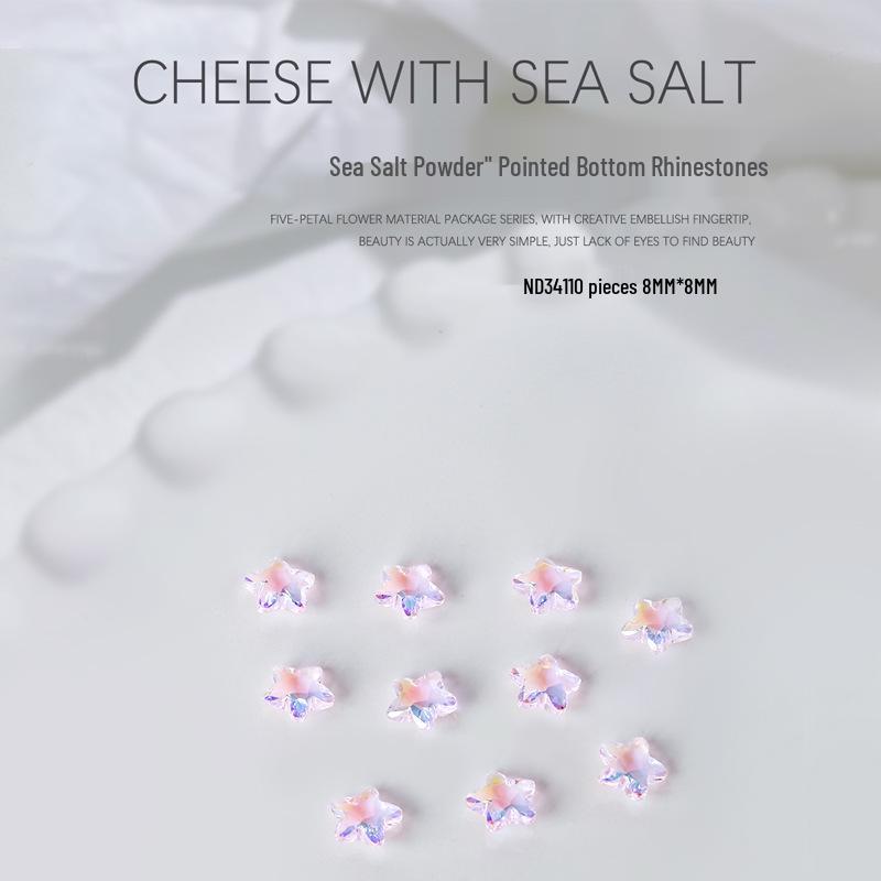 

Nail Art Rhinestones Set: Heart, Sea Salt Pink, Octagon, and Square Shapes - 10 Pieces