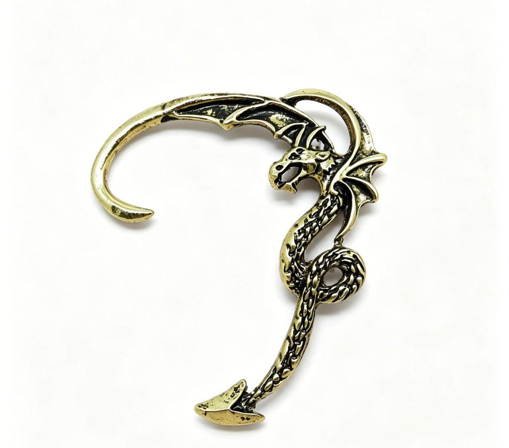 Retro Gothic Style Dragon Ear Cuff Earrings