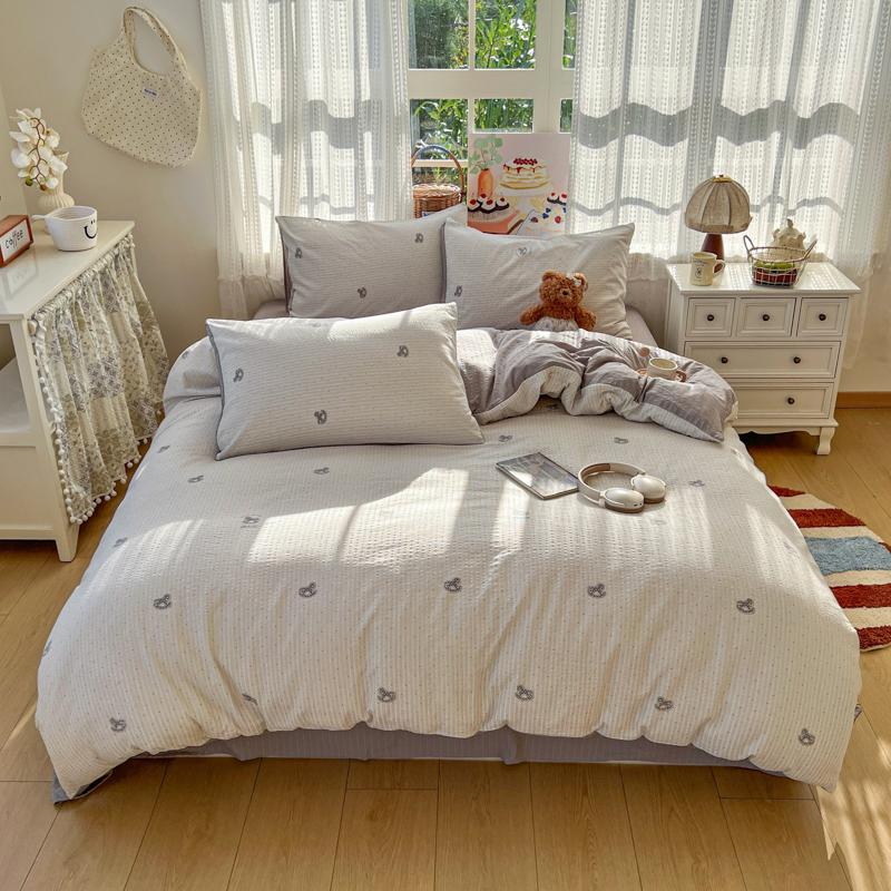 Yongyouwan A-class Puff Foam Simple Four Piece Set Soft and Skin Friendly Student Dormitory Single Three Piece Set Four Seasons Set