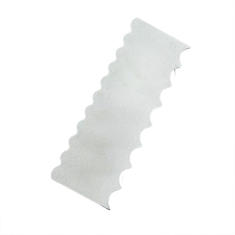 Stainless Steel Cake Scraper - Large Double Sided Patterned Stripe Edge Smoother Scraper Metal Pastry Cutter