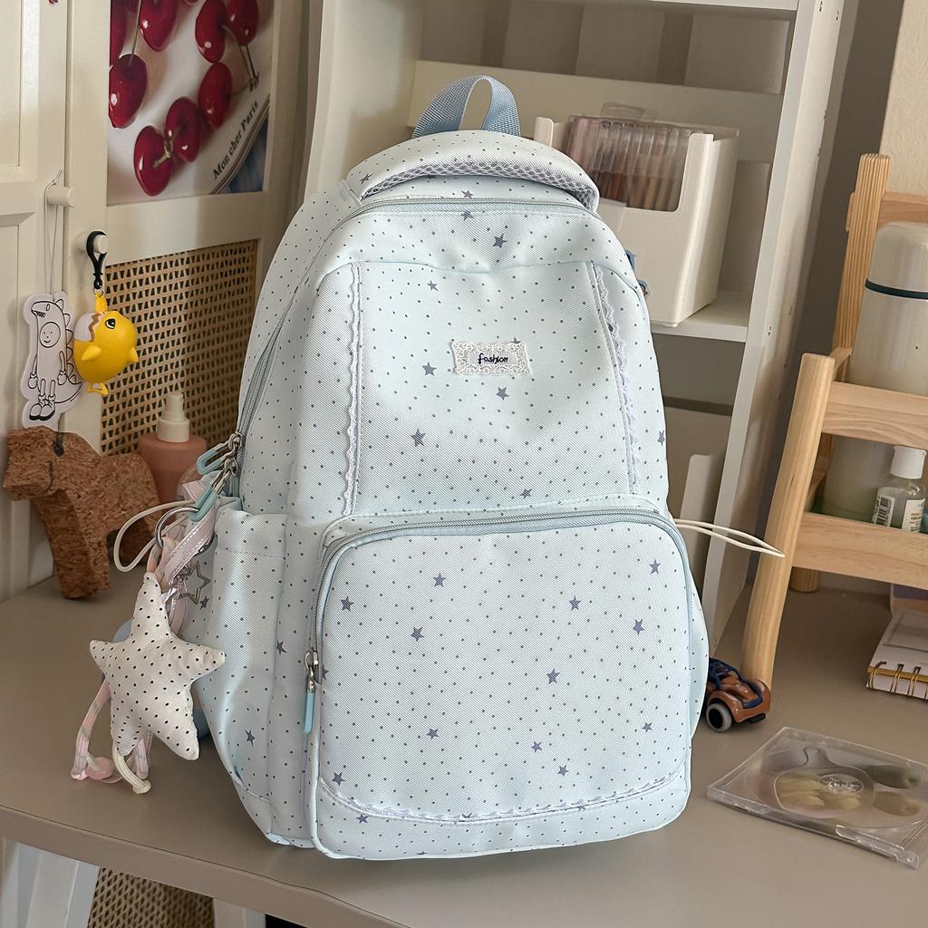 Schoolbag cloud lemon ice blue hollow lace girl heart backpack student party pure gentleness class travel small backpack