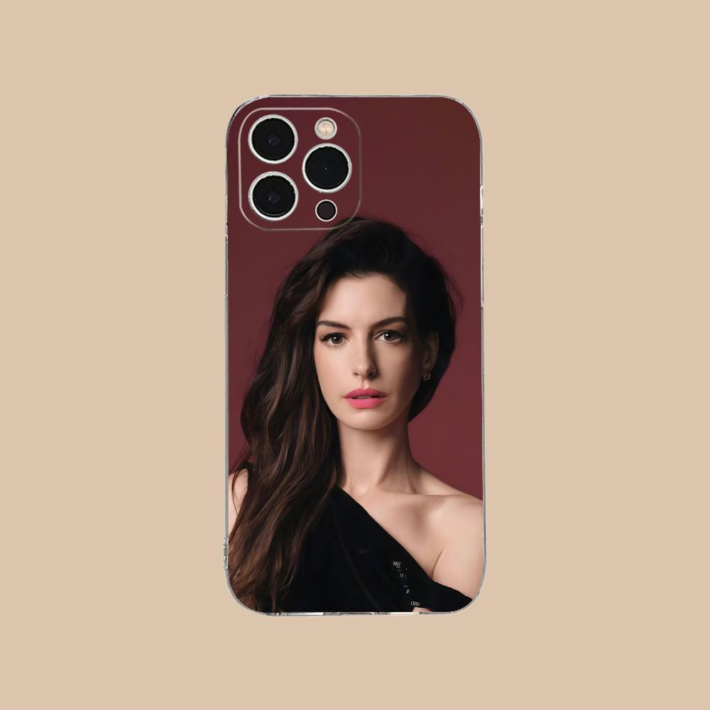 Anne Hathaway Mobile Phone Case for iPhone 17 16 15 14 13 12 11 X XR XS Air Pro Max Plus Mini Clear Colorful Cover Cover Pretty