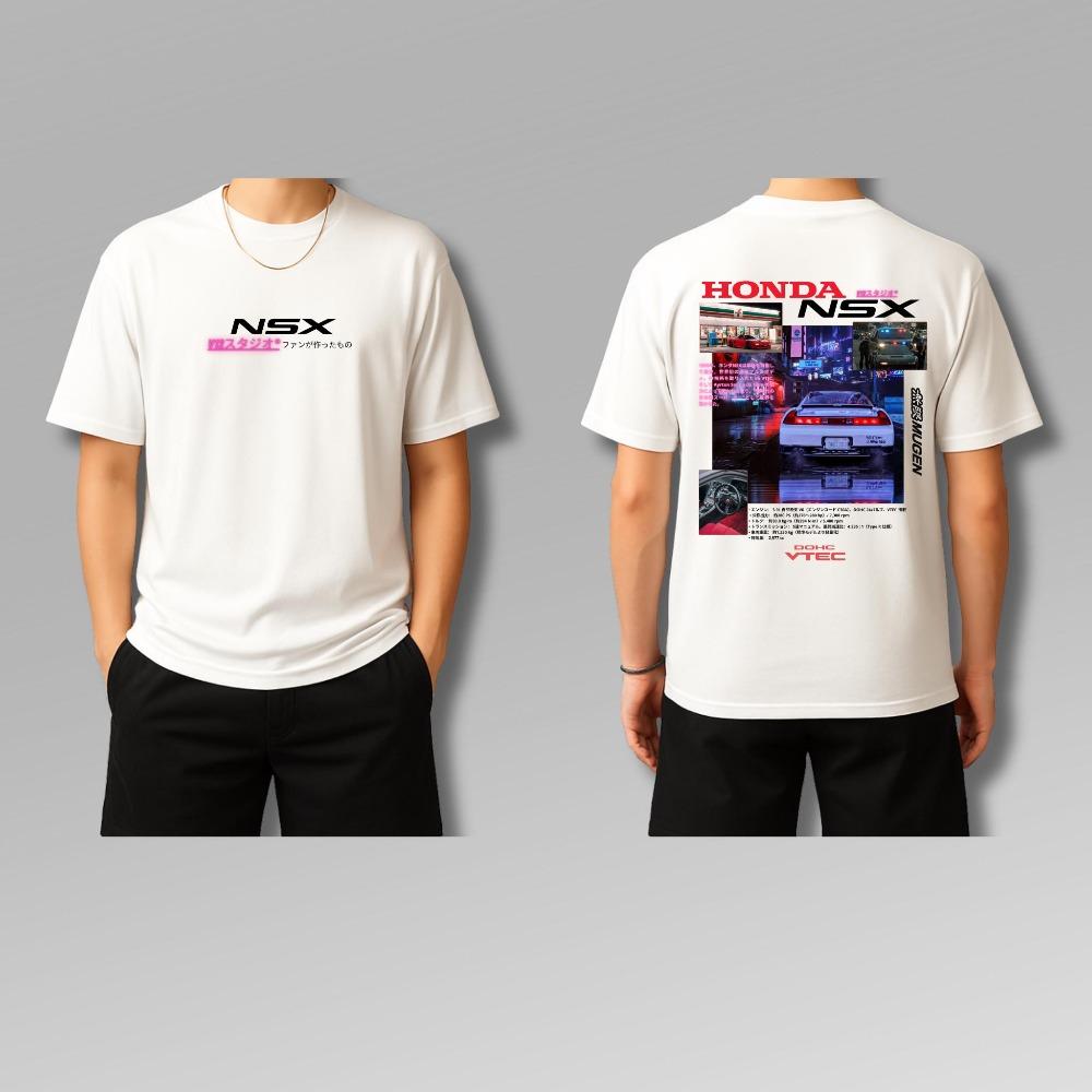 Honda Mens and Womens Tshirt Summer Cotton Retro Honda NSX Tee Shortsleeved Spring and Autumn Motorcycle Cycling Top 4XL