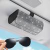 Car Sun Visor Sparkling Glasses Case, PU Leather Fashion Glasses Storage Box, Multi-functional Sun Visor Storage Bag