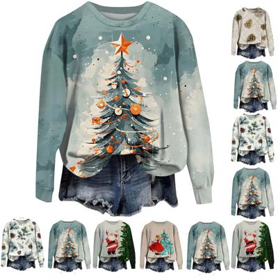 Women Autumn Winter Tops Women's Long Sleeve Sweatshirt Casual Crewneck Loose Fit Pollover Fleece Tops