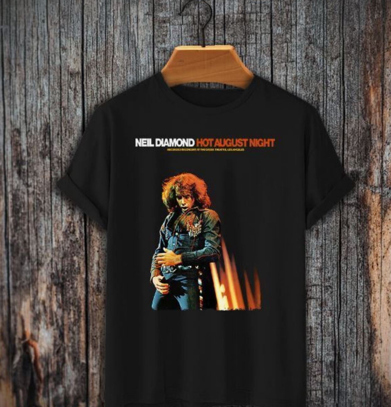 Hot August by Night Neil Diamond T-Shirt Crunchy Granola Suite Cracklin  Rosie S