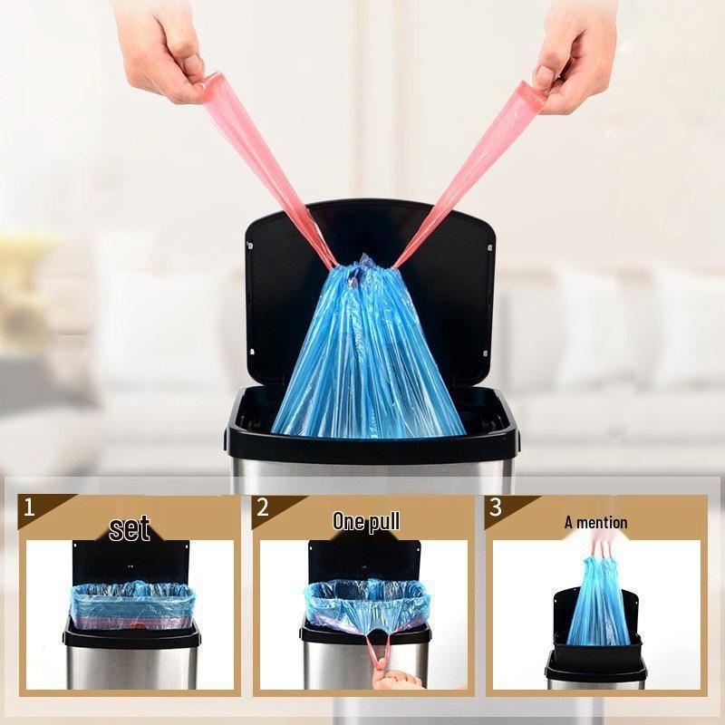 Drawstring Heavy-Duty Trash Bags - Extra Thick for Household Cleaning and Storage