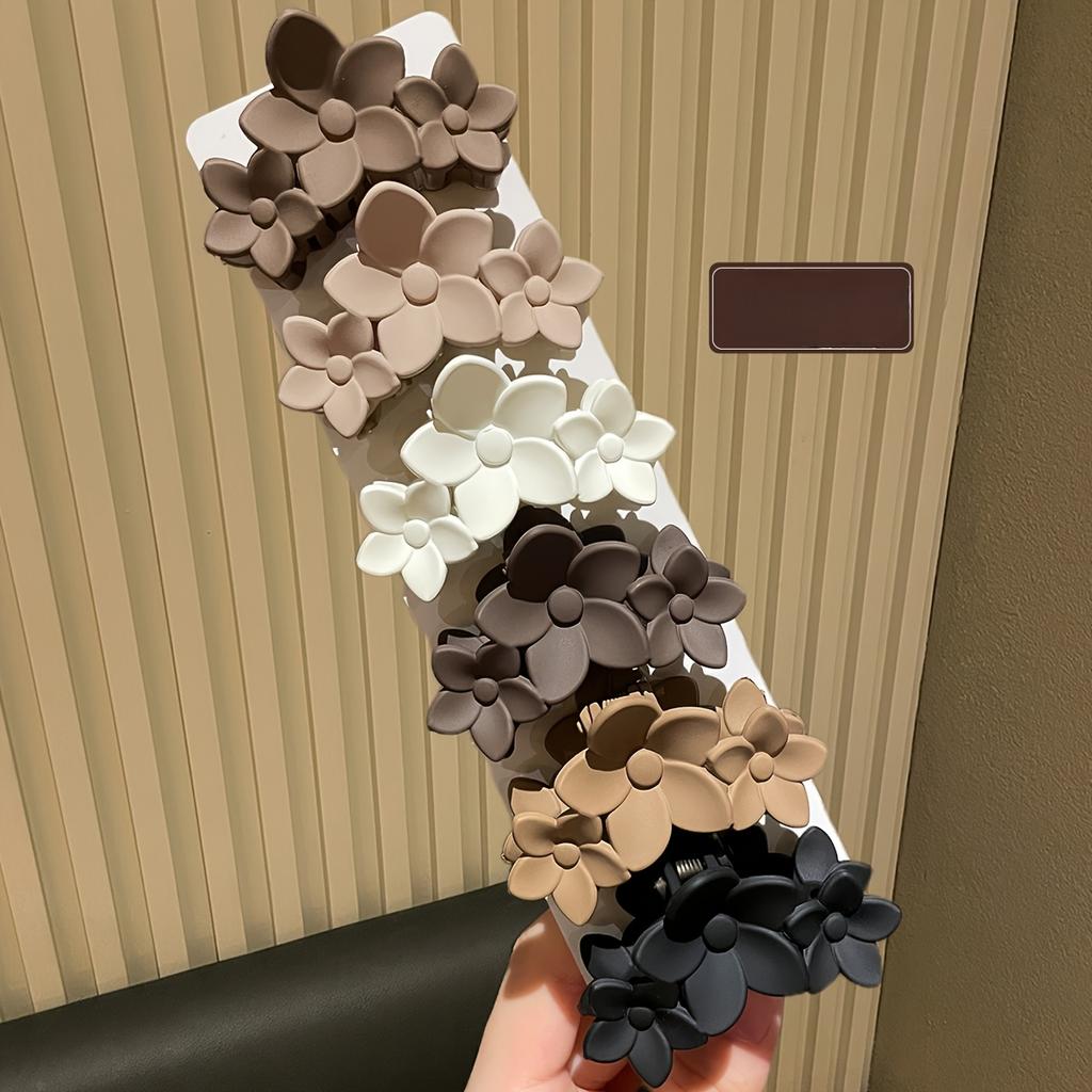 Dámský stylový vícebarevný jednoduchý středně velký květinový skřipec, vhodný pro každodenní nošení, módní vlasový doplněk jako dárek