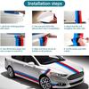 MLKQ6 Car Sticker M Color Stripes Rally Side Hood Racing Motorsport Vinyl Decal Sticker Strip Bumper Engine Cover For BMW 117"/4.5m