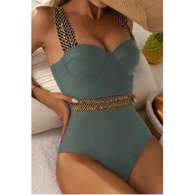 Σέξι Push Up One Piece Μαγιό Γυναικείο Ψηλόμεσο Λεπτό Εσώρουχο Φορμάκι Μαγιό 2023 Summer Solid Patchwork Μαγιό παραλίας