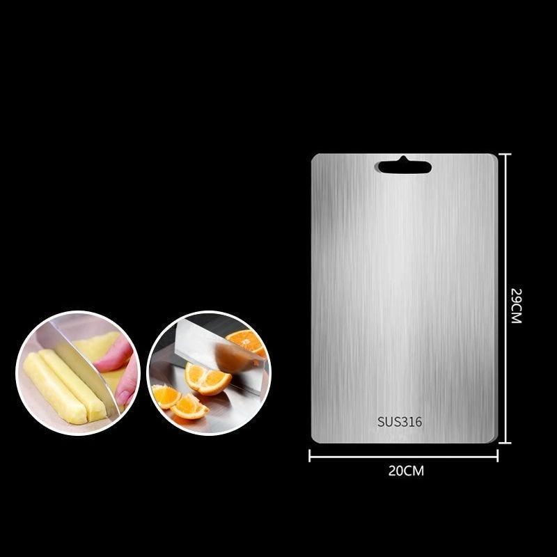 316 Stainless Steel Cutting Board Thickened Chopping Board Antibacterial Double Sided Cutting Board Block Kneading Dough Tool