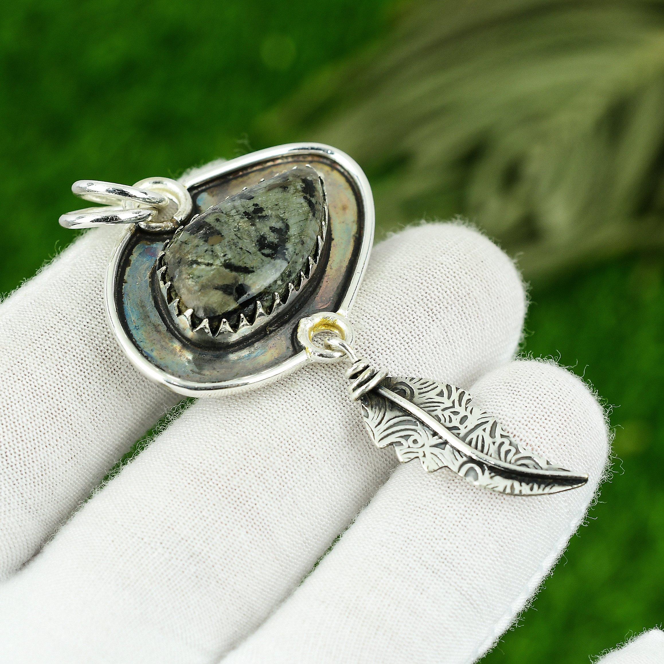 

Anniversary Gift For Her Natural Star Galaxy Gemstone Pendant 925 Silver