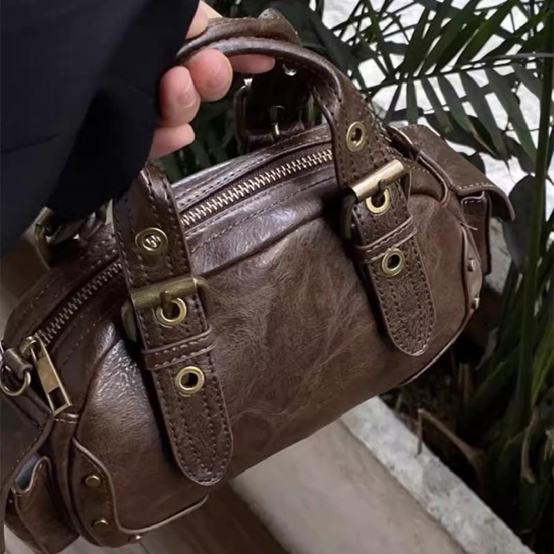Kadın PU deri çantalar retro omuz hobo gündelik monokrom yeni