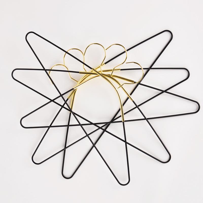 5PCS Multi-Function Drying Racks,Black Gold Metal Coat Hanger for Wardrobe Bedroom,Simple Portable Pants Trousers Storage Rack