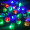 6/24Pcs Christmas Ring Holiday Party Finger Lights Santa Snowflake Tree Snowman Reindeer Glowing Ring Festive Light-up Toys