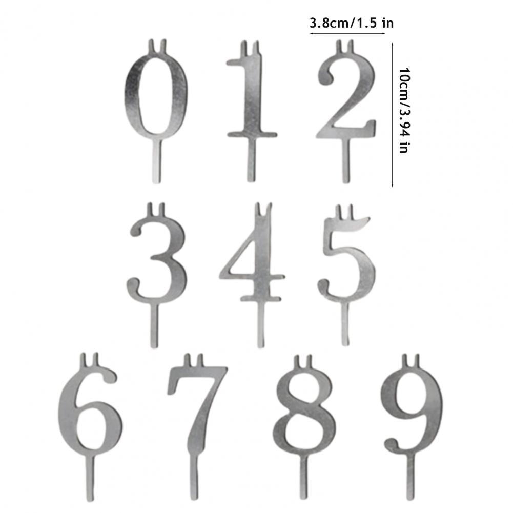 Aluminum Cake Stand Reusable Number Birthday Cake Candle Holder Set Silver Aluminum Cake Toppers for Parties Anniversaries