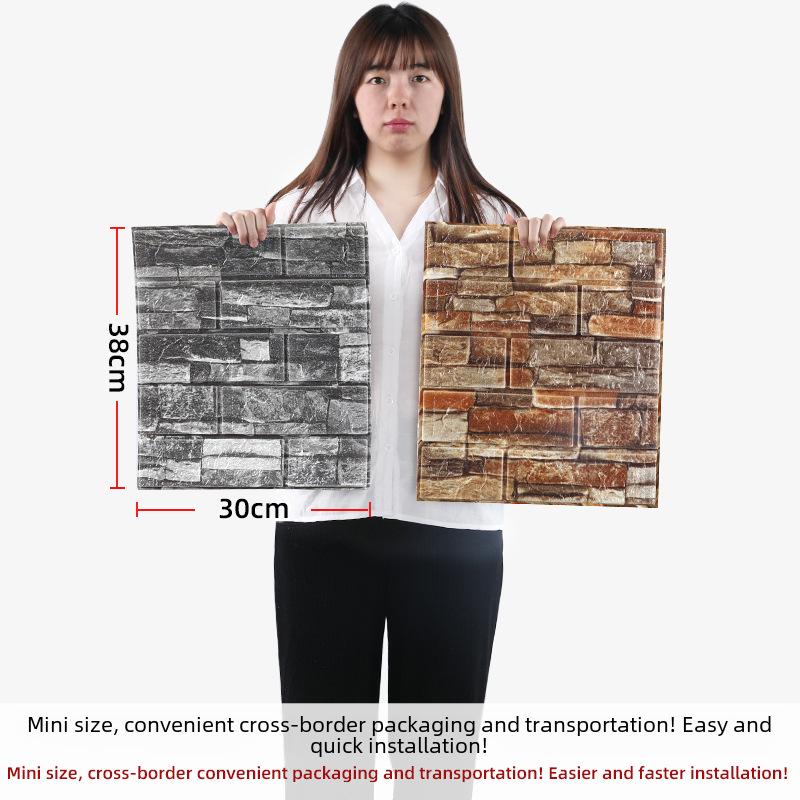 3D Vzor cihly Samolepicí nástěnná samolepka: Proti kolizi, Měkký, 35x38, Malá velikost