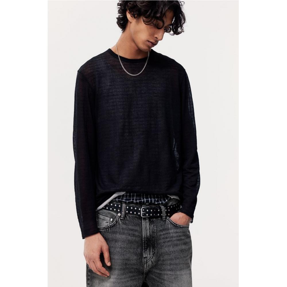 H M Baggy Jeans Dark deniM Grey